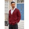 imageCOOFANDY Mens Cardigan Sweater Long Sleeve Casual V Neck Lightweight Button Down Knitted Sweater with Pockets Fall ClothesWine Red