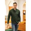 imageCOOFANDY Mens Cardigan Sweater Slim Fit Stand Collar Cardigan Casual Cable Knitted Button Down Sweater with PocketsArmy Green