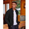 imageCOOFANDY Mens Cardigan Sweater Slim Fit Stand Collar Cardigan Casual Cable Knitted Button Down Sweater with PocketsBlack