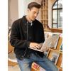 imageCOOFANDY Mens Cardigan Sweater Slim Fit Stand Collar Cardigan Casual Cable Knitted Button Down Sweater with PocketsBlack