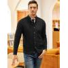 imageCOOFANDY Mens Cardigan Sweater Slim Fit Stand Collar Cardigan Casual Cable Knitted Button Down Sweater with PocketsBlack