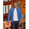 imageCOOFANDY Mens Cardigan Sweater Slim Fit Stand Collar Cardigan Casual Cable Knitted Button Down Sweater with PocketsBlue