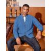 imageCOOFANDY Mens Cardigan Sweater Slim Fit Stand Collar Cardigan Casual Cable Knitted Button Down Sweater with PocketsBlue