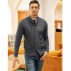 imageCOOFANDY Mens Cardigan Sweater Slim Fit Stand Collar Cardigan Casual Cable Knitted Button Down Sweater with PocketsDark Grey