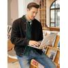 imageCOOFANDY Mens Cardigan Sweater Slim Fit Stand Collar Cardigan Casual Cable Knitted Button Down Sweater with PocketsGreen