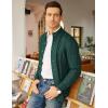 imageCOOFANDY Mens Cardigan Sweater Slim Fit Stand Collar Cardigan Casual Cable Knitted Button Down Sweater with PocketsGreen