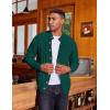 imageCOOFANDY Mens Cardigan Sweater Slim Fit Stand Collar Cardigan Casual Cable Knitted Button Down Sweater with PocketsGreen