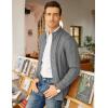 imageCOOFANDY Mens Cardigan Sweater Slim Fit Stand Collar Cardigan Casual Cable Knitted Button Down Sweater with PocketsGrey