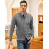imageCOOFANDY Mens Cardigan Sweater Slim Fit Stand Collar Cardigan Casual Cable Knitted Button Down Sweater with PocketsGrey