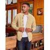 imageCOOFANDY Mens Cardigan Sweater Slim Fit Stand Collar Cardigan Casual Cable Knitted Button Down Sweater with PocketsKhaki