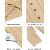 imageCOOFANDY Mens Cardigan Sweater Slim Fit Stand Collar Cardigan Casual Cable Knitted Button Down Sweater with PocketsLight Khaki