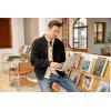 imageCOOFANDY Mens Cardigan Sweater Slim Fit Stand Collar Cardigan Casual Cable Knitted Button Down Sweater with PocketsLight Khaki