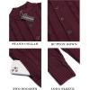 imageCOOFANDY Mens Cardigan Sweater Slim Fit Stand Collar Cardigan Casual Cable Knitted Button Down Sweater with PocketsWine Red
