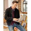 imageCOOFANDY Mens Cardigan Sweater Slim Fit Stand Collar Cardigan Casual Cable Knitted Button Down Sweater with PocketsWine Red