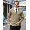 imageCOOFANDY Mens Cardigan Sweaters Long Sleeve V Neck Cardigans Lightweight Knitted Button Down Sweaters with PocketsKhaki