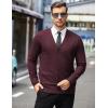 imageCOOFANDY Mens Cardigan Sweaters Long Sleeve V Neck Cardigans Lightweight Knitted Button Down Sweaters with PocketsWine Red