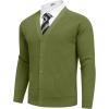imageCOOFANDY Mens Cardigan Sweaters with Button Lightweight Casual V Neck Long Sleeve Pockets Knitted SweaterArmy Green