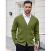 imageCOOFANDY Mens Cardigan Sweaters with Button Lightweight Casual V Neck Long Sleeve Pockets Knitted SweaterArmy Green