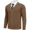 imageCOOFANDY Mens Cardigan Sweaters with Button Lightweight Casual V Neck Long Sleeve Pockets Knitted SweaterAshy Brown