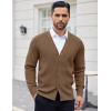 imageCOOFANDY Mens Cardigan Sweaters with Button Lightweight Casual V Neck Long Sleeve Pockets Knitted SweaterAshy Brown