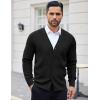 imageCOOFANDY Mens Cardigan Sweaters with Button Lightweight Casual V Neck Long Sleeve Pockets Knitted SweaterBlack