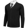 imageCOOFANDY Mens Cardigan Sweaters with Button Lightweight Casual V Neck Long Sleeve Pockets Knitted SweaterBlack