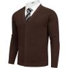 imageCOOFANDY Mens Cardigan Sweaters with Button Lightweight Casual V Neck Long Sleeve Pockets Knitted SweaterBrown