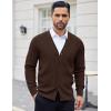 imageCOOFANDY Mens Cardigan Sweaters with Button Lightweight Casual V Neck Long Sleeve Pockets Knitted SweaterBrown