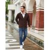 imageCOOFANDY Mens Cardigan Sweaters with Button Lightweight Casual V Neck Long Sleeve Pockets Knitted SweaterBrown