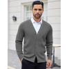 imageCOOFANDY Mens Cardigan Sweaters with Button Lightweight Casual V Neck Long Sleeve Pockets Knitted SweaterDark Grey