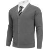 imageCOOFANDY Mens Cardigan Sweaters with Button Lightweight Casual V Neck Long Sleeve Pockets Knitted SweaterDark Grey
