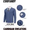 imageCOOFANDY Mens Cardigan Sweaters with Button Lightweight Casual V Neck Long Sleeve Pockets Knitted SweaterDusty Blue