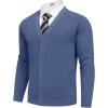 imageCOOFANDY Mens Cardigan Sweaters with Button Lightweight Casual V Neck Long Sleeve Pockets Knitted SweaterDusty Blue