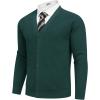 imageCOOFANDY Mens Cardigan Sweaters with Button Lightweight Casual V Neck Long Sleeve Pockets Knitted SweaterGreen