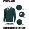 imageCOOFANDY Mens Cardigan Sweaters with Button Lightweight Casual V Neck Long Sleeve Pockets Knitted SweaterGreen