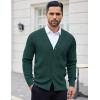 imageCOOFANDY Mens Cardigan Sweaters with Button Lightweight Casual V Neck Long Sleeve Pockets Knitted SweaterGreen