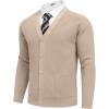 imageCOOFANDY Mens Cardigan Sweaters with Button Lightweight Casual V Neck Long Sleeve Pockets Knitted SweaterKahki