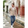 imageCOOFANDY Mens Cardigan Sweaters with Button Lightweight Casual V Neck Long Sleeve Pockets Knitted SweaterKahki