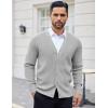imageCOOFANDY Mens Cardigan Sweaters with Button Lightweight Casual V Neck Long Sleeve Pockets Knitted SweaterLight Grey