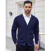 imageCOOFANDY Mens Cardigan Sweaters with Button Lightweight Casual V Neck Long Sleeve Pockets Knitted SweaterNavy Blue