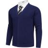 imageCOOFANDY Mens Cardigan Sweaters with Button Lightweight Casual V Neck Long Sleeve Pockets Knitted SweaterNavy Blue