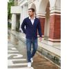 imageCOOFANDY Mens Cardigan Sweaters with Button Lightweight Casual V Neck Long Sleeve Pockets Knitted SweaterNavy Blue
