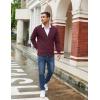 imageCOOFANDY Mens Cardigan Sweaters with Button Lightweight Casual V Neck Long Sleeve Pockets Knitted SweaterRed