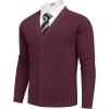 imageCOOFANDY Mens Cardigan Sweaters with Button Lightweight Casual V Neck Long Sleeve Pockets Knitted SweaterRed