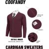 imageCOOFANDY Mens Cardigan Sweaters with Button Lightweight Casual V Neck Long Sleeve Pockets Knitted SweaterRed