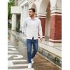 imageCOOFANDY Mens Cardigan Sweaters with Button Lightweight Casual V Neck Long Sleeve Pockets Knitted SweaterWhite
