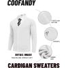 imageCOOFANDY Mens Cardigan Sweaters with Button Lightweight Casual V Neck Long Sleeve Pockets Knitted SweaterWhite