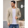 imageCOOFANDY Mens Casual Blazer Jacket One Button Suit Jackets Lightweight Knit Sport CoatBeige