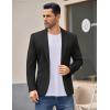 imageCOOFANDY Mens Casual Blazer Jacket One Button Suit Jackets Lightweight Knit Sport CoatBlack