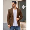 imageCOOFANDY Mens Casual Blazer Jacket One Button Suit Jackets Lightweight Knit Sport CoatBrown
